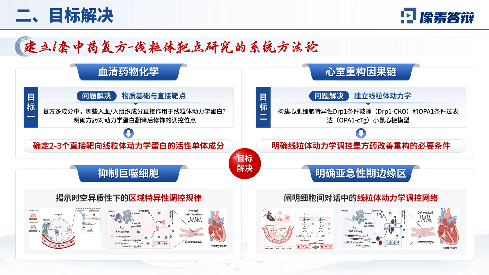 树兰医学奖答辩PPT模板与医学证据链研究目标与技术路线页参考